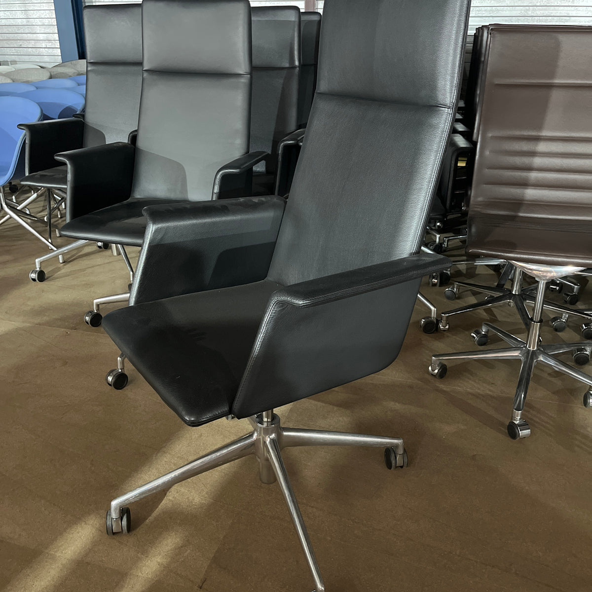 Brunner vergaderstoelen | leer | zwart