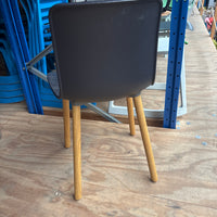 Vitra Hal Kantine / Vergaderstoel | Donkerblauw / Hout