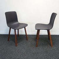 Vitra Hal Wood Design Stoel | Donkerblauw | Donker Hout