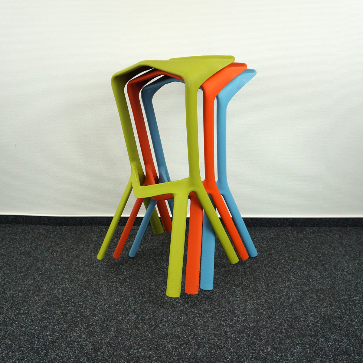 Plank Miura Design Barkruk | Oranje | Zithoogte 78 cm