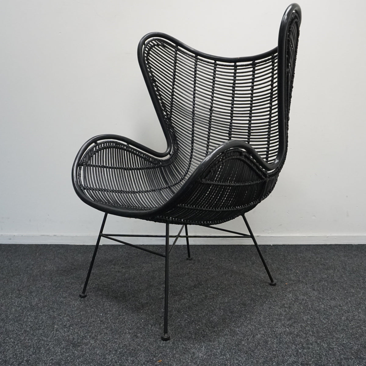HKliving Rotan Egg chair Design Fauteuil | Zwart