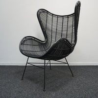 HKliving Rotan Egg chair Design Fauteuil | Zwart