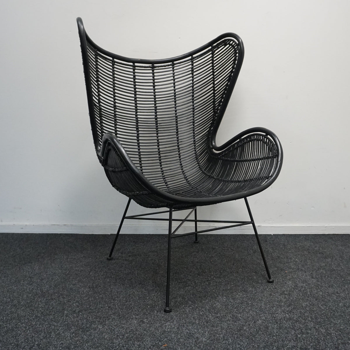 HKliving Rotan Egg chair Design Fauteuil | Zwart