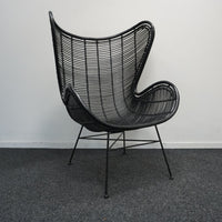 HKliving Rotan Egg chair Design Fauteuil | Zwart
