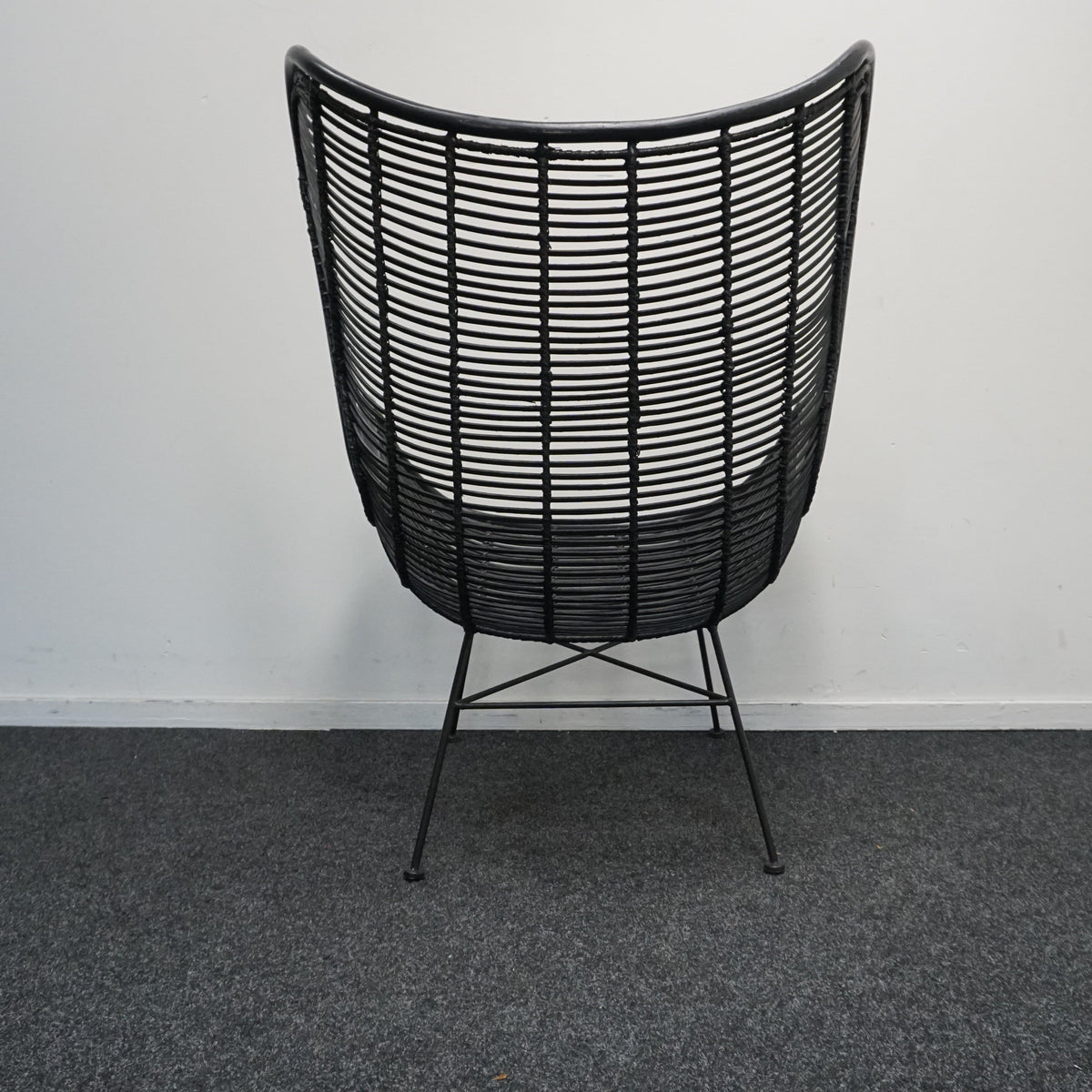 HKliving Rotan Egg chair Design Fauteuil | Zwart