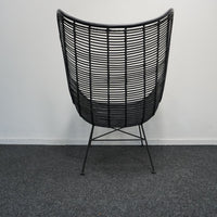 HKliving Rotan Egg chair Design Fauteuil | Zwart