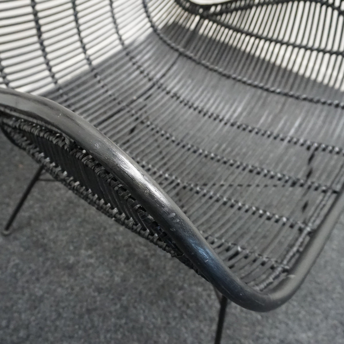 HKliving Rotan Egg chair Design Fauteuil | Zwart