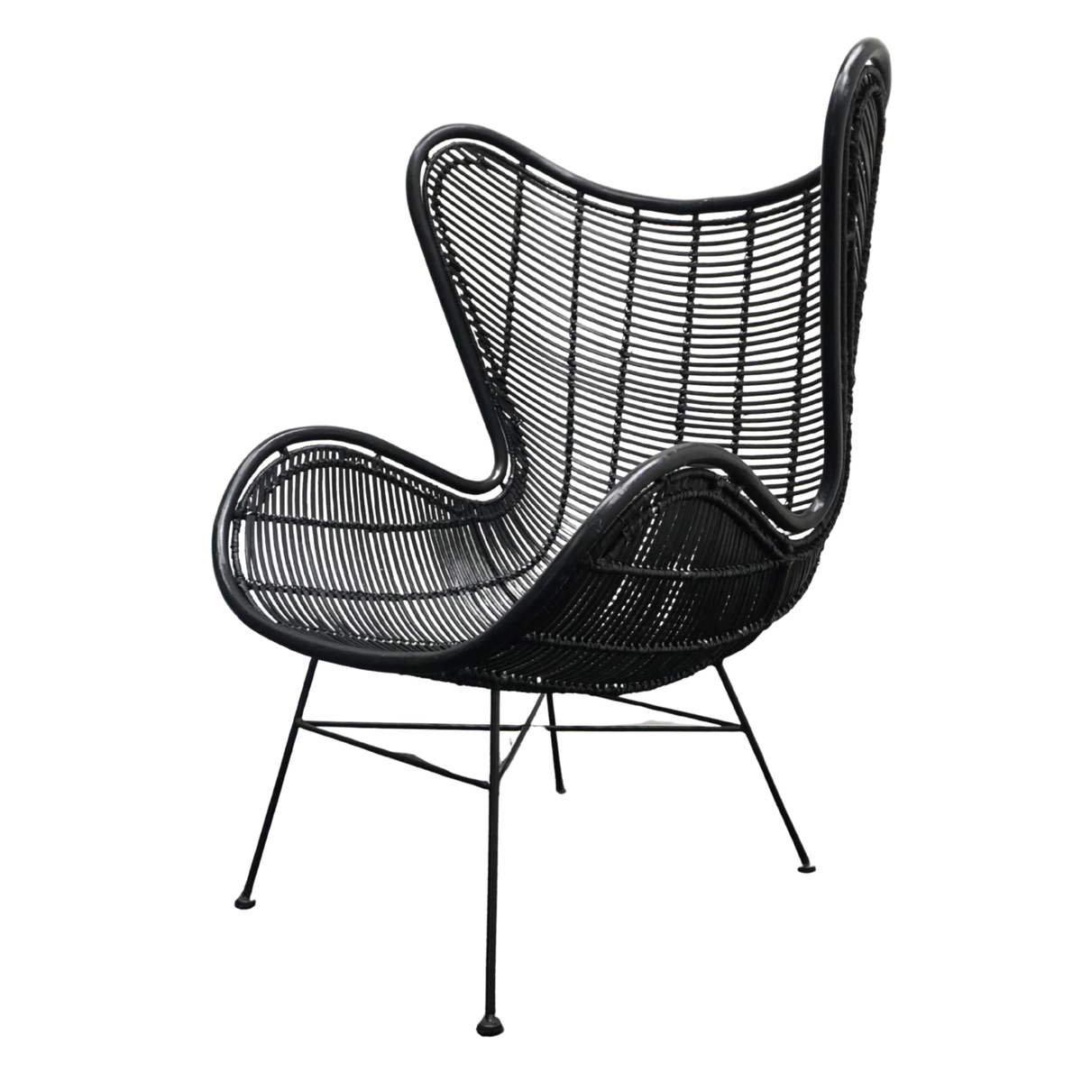 HKliving Rotan Egg chair Design Fauteuil | Zwart