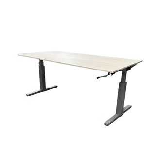 Gispen TM Slingerbureau | 180x90 cm | Hoogte 62-84 cm | Licht Eiken