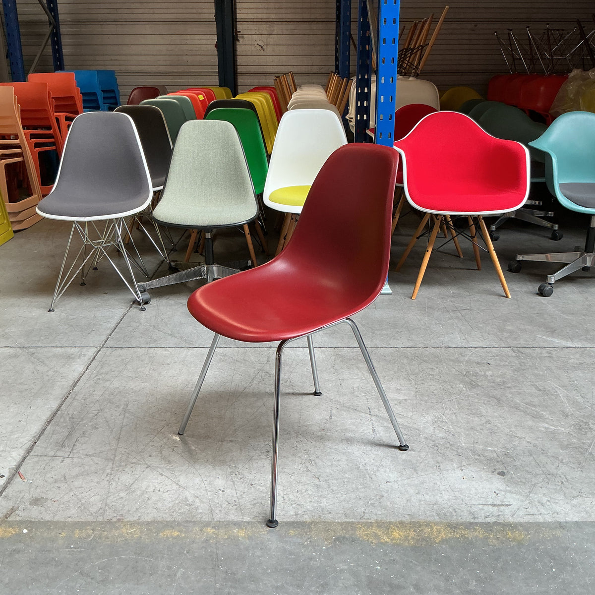 Vitra DSX Design Stoel | Donkerrood | Chroom