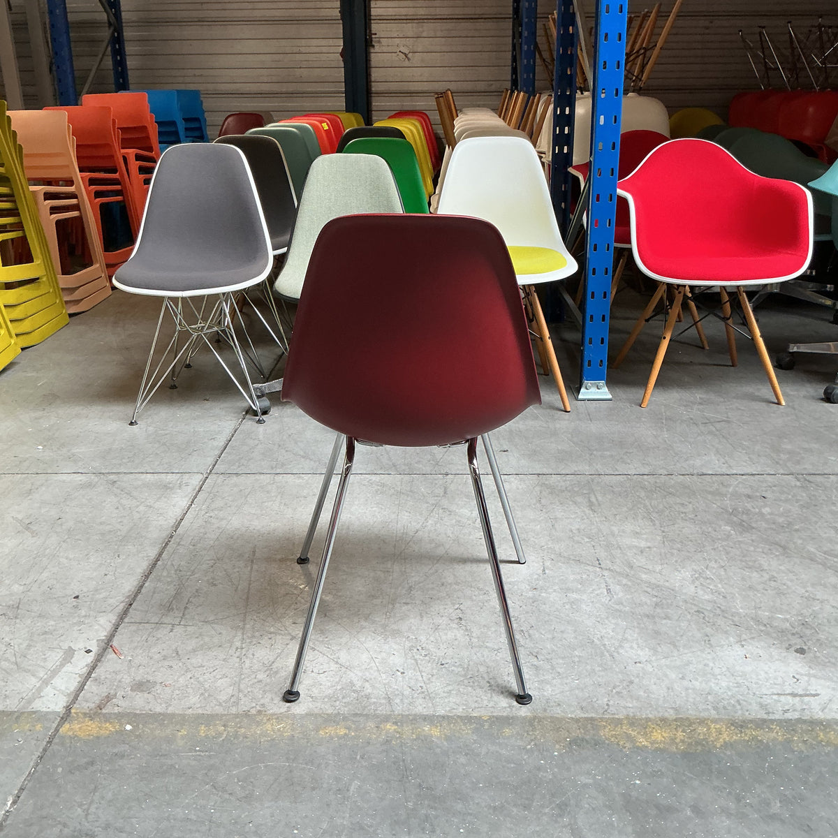 Vitra DSX Design Stoel | Donkerrood | Chroom