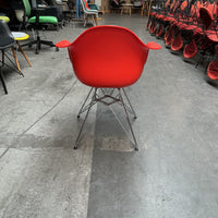 Vitra Eames Dar | Rood | Chroom | met zitkussen Grijs Gemêleerd