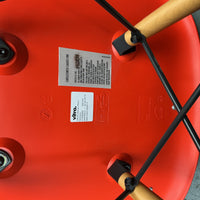 Vitra Eames Plastic Chair DSW | Eetkamerstoel | Rood | Grijze Zitting | Essenhout