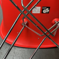 Vitra Eames DAR | Rood | Chroom | met zitkussen Grijs