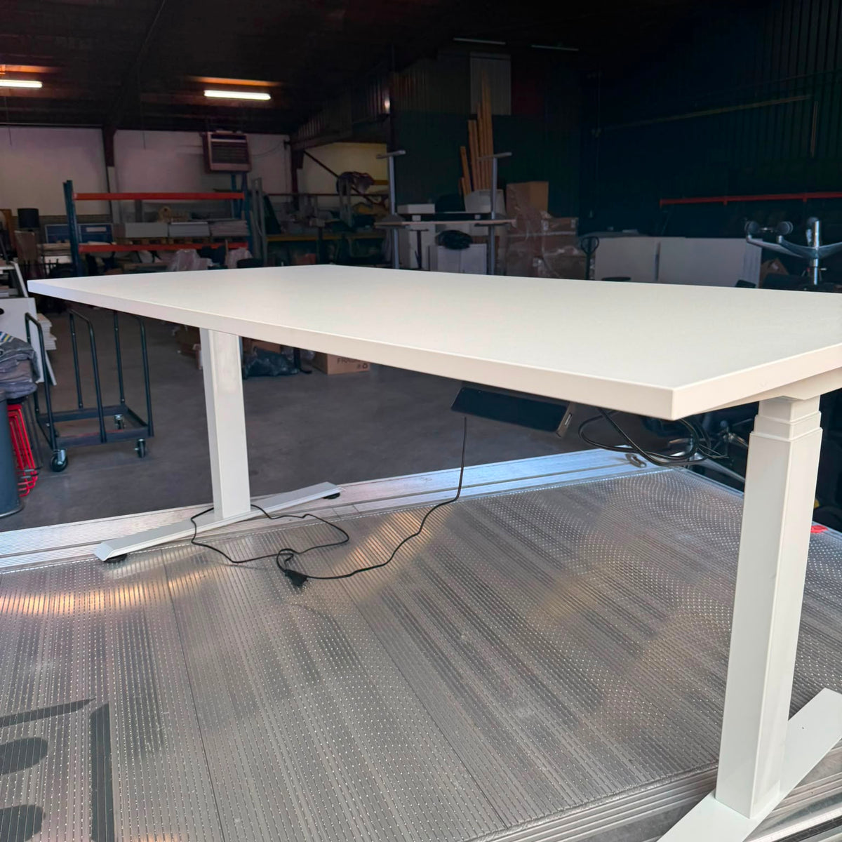Elektrisch zit sta bureau 160x80 wit